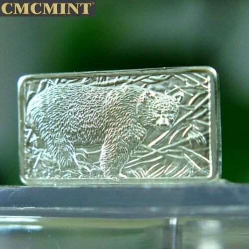 2.5 Gram 999 Silver Bear Bar Pure Sliver Bars C49