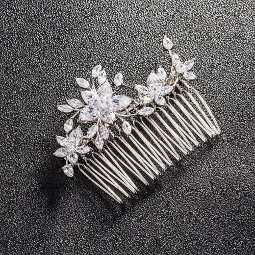 Wedding accessories for hair Zircon Micro insert wedding comb flower jewelry