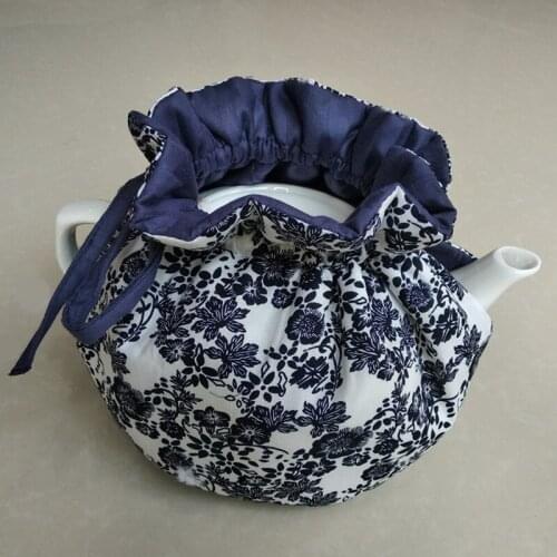 Navy Style Blue And White Porcelain Printed Cotton Teapot Keep WarmHome Decorative Teapot Dust-proof Cover