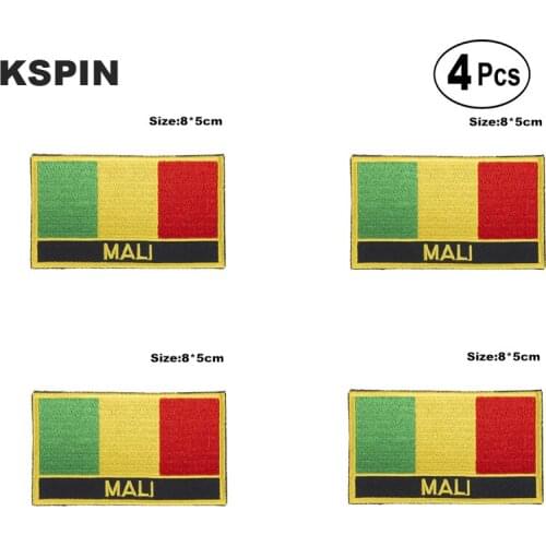 Mali Rectangular Shape Flag Iron on Saw on Patches Embroidered Flag Patches National Flag Patches for Clothing