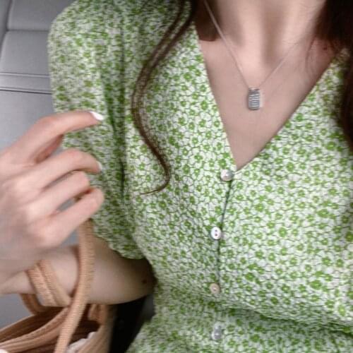 U-Magical 2021 Punk Square Geometrical Letter Pendant Necklace for Women Girl Elegant Minimalist Silver Metal Necklace Jewellery