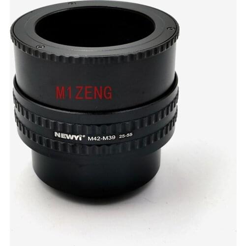 M42-m39 25-55 M42 to M39/L39 Mount Adjustable Focusing Helicoid Ring Adapter 25mm-55mm Macro Extension Tube