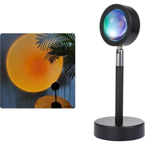 USB Rainbow Sunset Red Projector Led Night Light Sun Projection Desk Lamp for Bedroom Bar Coffee Store Wall Decoration Lighting