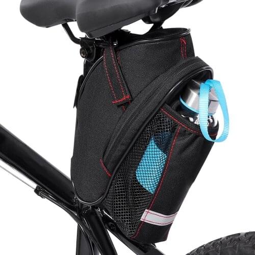Bike Cycling Saddle Bag Water Bottle Pocket Bicycle Rear Tail Pouch MTB Cycling Bicycle Accessories Bag Fast Delivery
