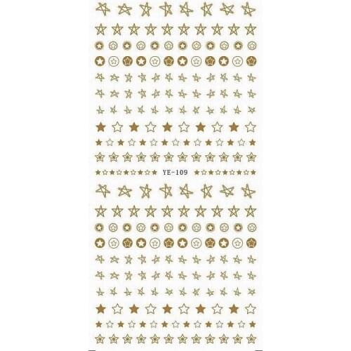 WATER TRANSFER DECAL NAIL STICKER YELLOW RED BLACK STAR CHAIN YE109-111