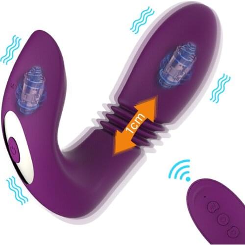 Weabable Dildo Vibrator Telescopic Vibrating Sex Toys For Women Vibrating Panties Clit Stimulator Wireless Remote Dlido Vibrator