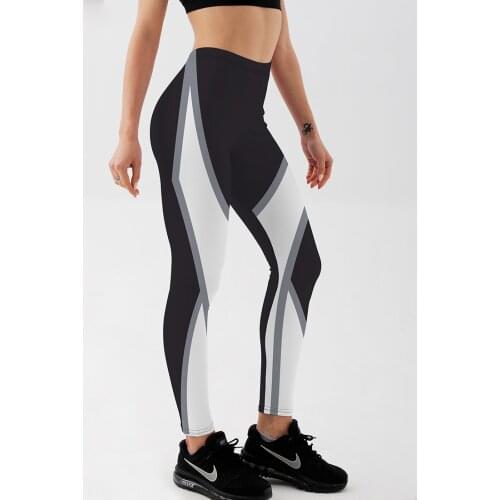 Qickitout Sexy Fashion Shape White Around Printed Female Fitness Leggings Womens Workout Cute Elastic Pants Drop Shipping