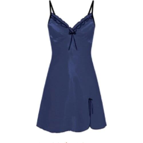 Womens Strappy Lace Silk Lingerie Sleepwear Deep V Night Gown Babydoll Sleep Dress Female Satin Home Nightwear 3XL