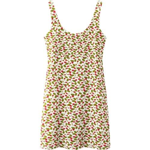 Sweet Women Soft Cotton V Neck Dress 2021 Summer Fashion Ladies College Style Cute Dress Female Printed Mini Slim Dress