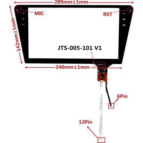 10.1inch JTS-005-101 V1 Capacitive Universal Digitizer for Peugeot 408 Car DVD GPS navigation multimedia Touchscreen panel Glass