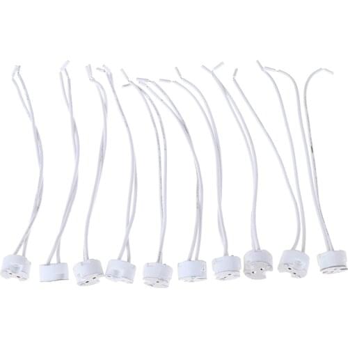 10 pcs 220V 2A 9cm Base Socket Wire Connector Led Lamp Ceramic Holder