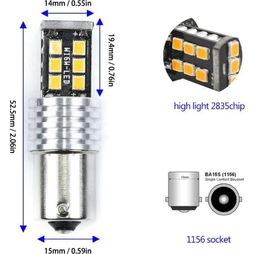1156 P21w 3157 Ba15s 15smd 2835 2 Led Turn Signal Lights Parking Reversing Instrument Roof Lights Auto Parts Car Signal Lamp