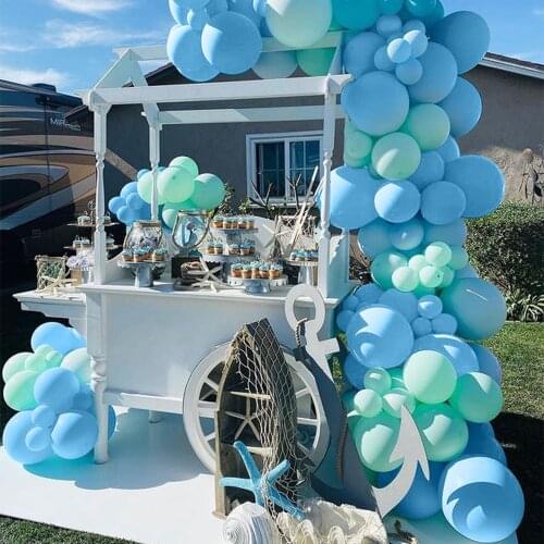 118 Pcs Blue Balloon Garland Arch Latex Balloons Chain Set Supplies Wedding Birthday Party Decoration Summer Decora