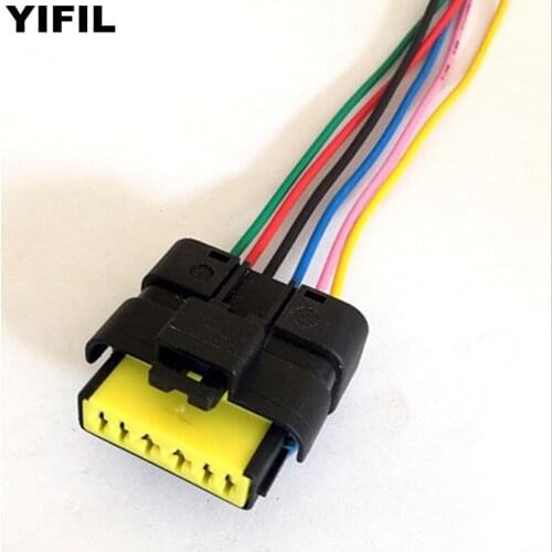 2/4/10pcs/lot 6 Pin/Way Petrol Pump Plug FCI Female Waterproof Electrical Connector With Pigtail For Renault Peugeot Citroen