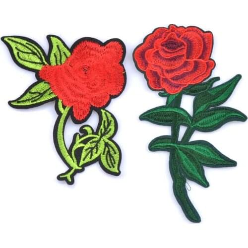2pcs Cute Colorful Applique Flowers Patch Embroidered Sew on Clothes Bags Handmade DIY Craft Ornament Fabric Sticker cp1523