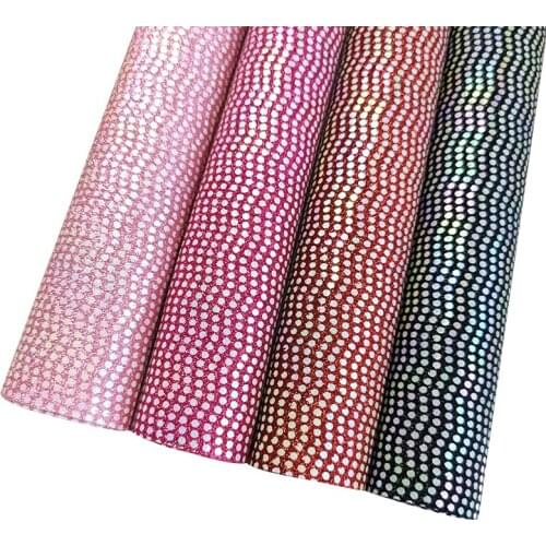 135x30cm 2021 Quilted fFigure White Dots Glitter Faux Leather by Yard for Making Shoe Bag Craft Decoration Purse