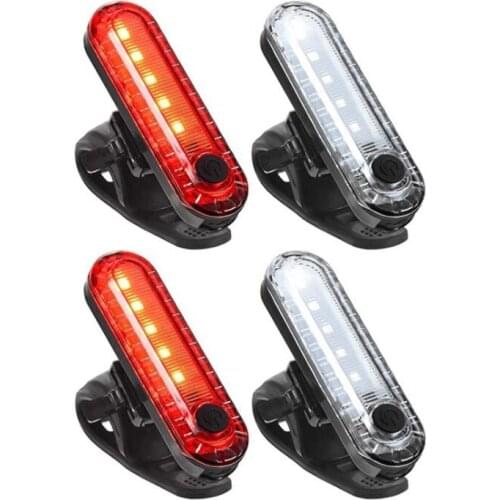 4 Pcs Super Bright Bike Tail Light USB Rechargeable, Highlight Waterproof Bicycle Taillights Accessories Warning Lights