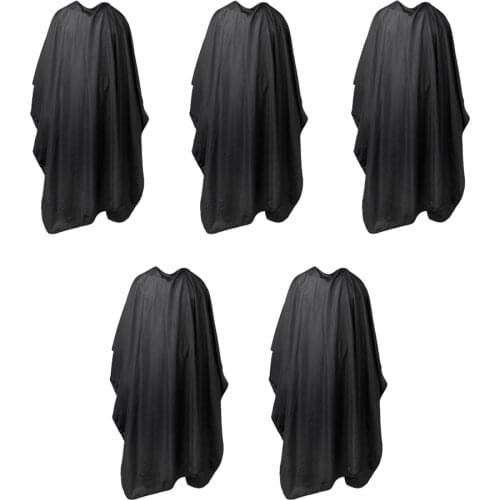 5x Big Waterproof Hairdressing Gown Cape Apron Cloth Accessories All Black