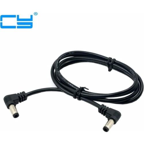 5pcs DC Power cord 5.5 x 2.1mm / 2.5mm Male to 5.5 2.1/2.5mm Male Plug Cable Right Angled 90 Degree 50cm