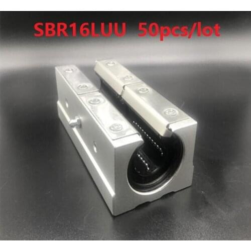 50pcs/lot SBR16LUU/SME16LUU Open Type Linear Ball Motion Bearing Sliding Block for SBR16 16mm linear guide rail CNC router