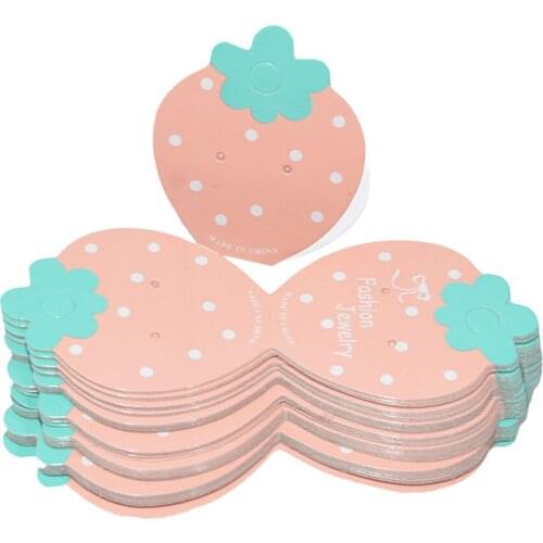50Pcs Lovely Strawberry Packaging Cards Hair Accessories Cards For