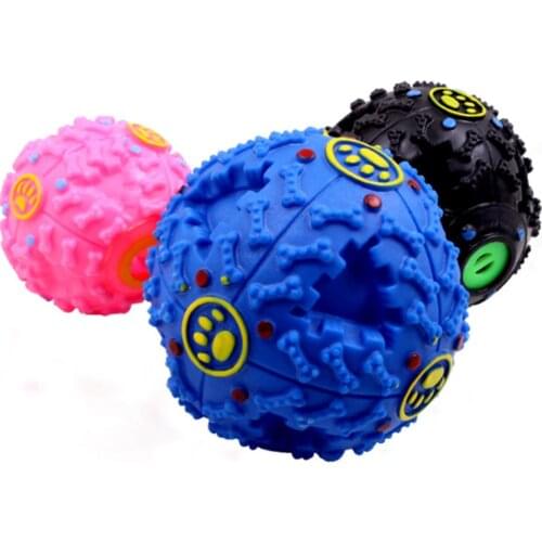 7.5/10/12cm Pet Dog Toy for Small Large Dogs Natural Rubber Leakage Food Ball Interactive Pet Cat Teething Training Chew Toys