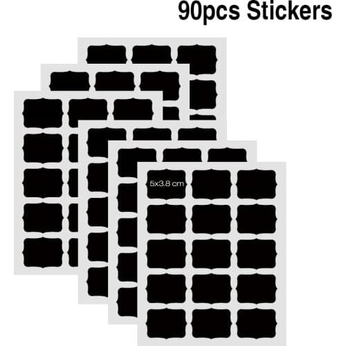 90pcs Kitchen Label Stickers Waterproof Jars Sticker Spice Sticker Organizer Storage Bottles Chalkboard Labels Tag Wall Stickers