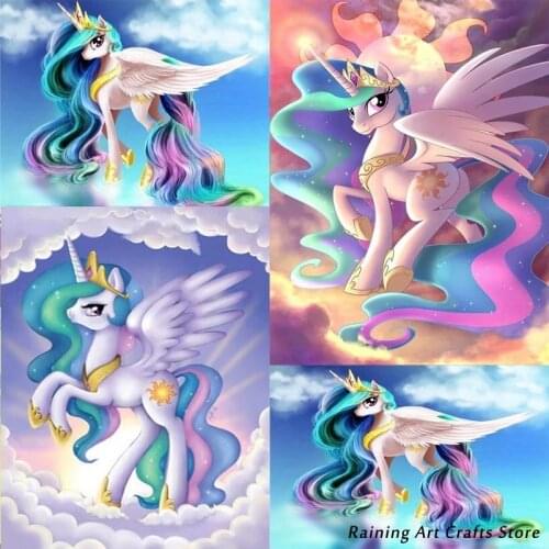 Diy 5D Diamond Painting Cartoon Pony Unicorn Full Square Round Drill Embroidery Cross Stitch Kits Mosaic Picture Home Decor Gift