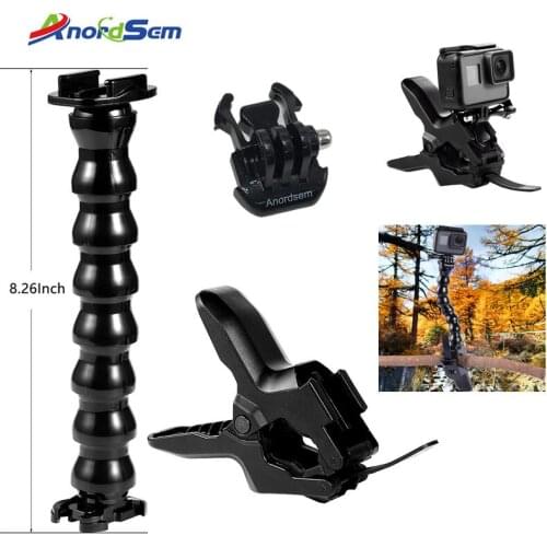 Anordsem Camera Accessories Adjustment Jaws Flexible Clamp Mount Holder Clip for GoPro Hero 7 6 5 for XiaomiYi 4k EKEN SJCAM