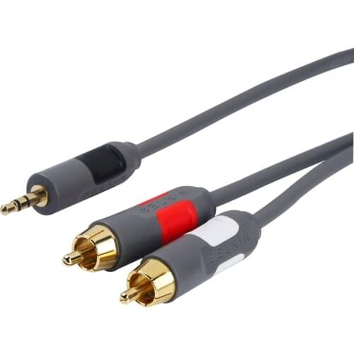 Hifi Bel kin 3.5mm to RCA Audio Cable copper gold plated power amplifier speaker audio cable -6 Feet / 2 Meters