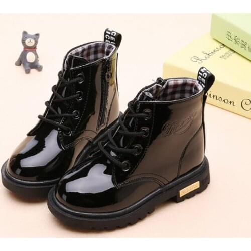 New Winter Children Warm Shoes PU Leather Waterproof Martin Boots Kids Snow Boots Brand Girls Boys Rubber Boots Fashion Sneakers