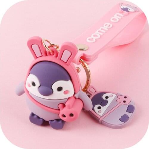 New Cute Penguin Doll KeyChain Creative Cartoon Penguin Car Keyring Girl Couple Bag Decoration Pendant Accessories Keychain Gift