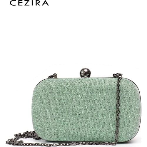 CEZIRA Luxury Design Shiny Evening Bags For Women Fashion Brand Sequin Clutch Wedding Party Purse Ladies Stylish Chain Handbags