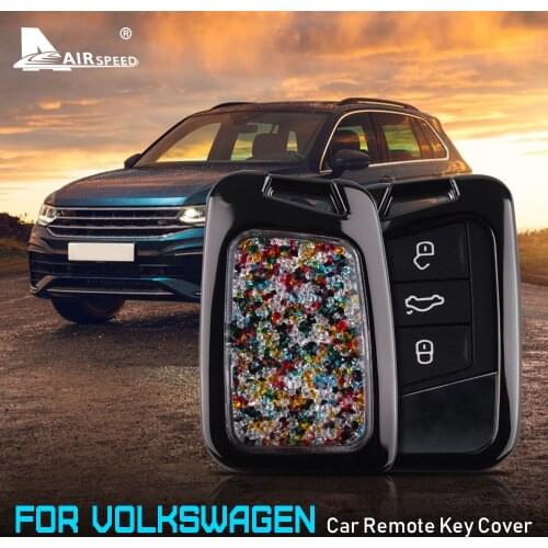 Zinc Alloy Diamond for Volkswagen Passat B8 Magotan Skoda Superb A7 VW Accessories Car Remote Key Case Shell Cover with Keychain