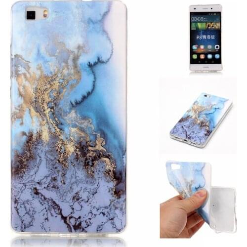 For Huawei P8Lite high quality luxury phone case, huawei P8 Lite p8lite Marble painted tpu antiskid soft back cover shell funda
