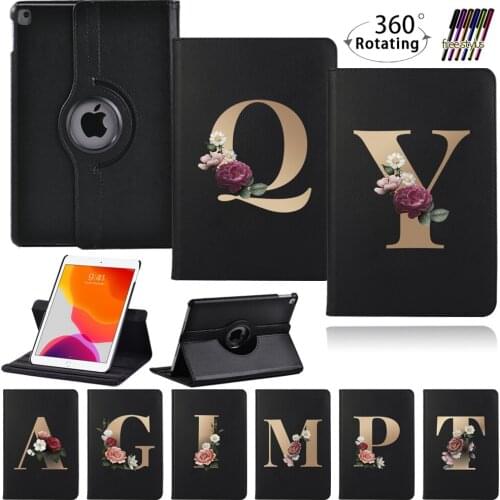 PU Leather Stand Tablet Cover for Apple Ipad Mini 4 5/IPad 2 3 4/iPad 5th 6th 9.7" 2019 7th 8th Gen Letter Print Pattern Case