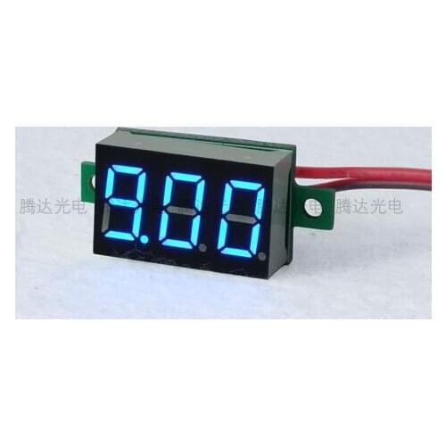 2pc 0.36inch Digital Voltmeter Blue LED Amp Digital Gauge Voltage Meter DC4.5-30V Voltage Indicator two wires 33*15*10mm