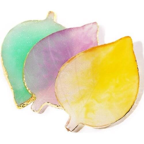 Natural Resin Agate Eyelashes Glue Holder Leaf Fake Lashes Display Showing Shelf Palette Palette Stand Pad Accessories Tools