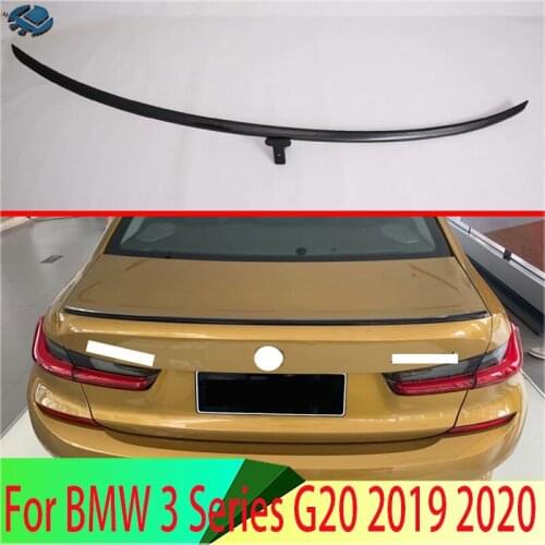 For BMW 3 Series G20 2019 2020 Carbon fiber style Rear Spoiler Cover Trim Molding Garnish Bezel Styling