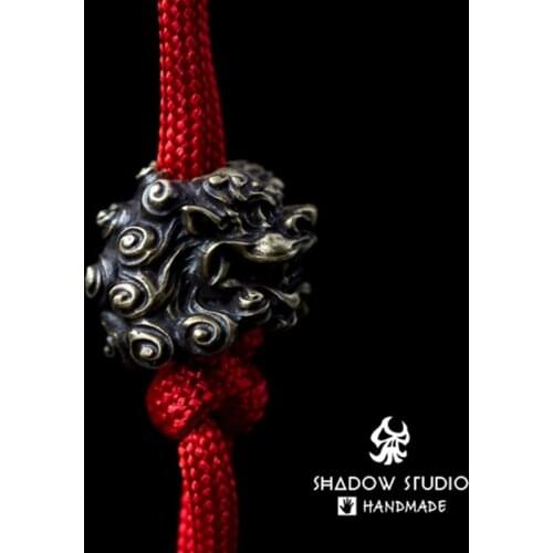 EDC Tibetan Silver Brass Knife Beads A Pendant Paracord Outdoor DIY Decorations Tibetan Silver Brass Camping Gear EDC Tools