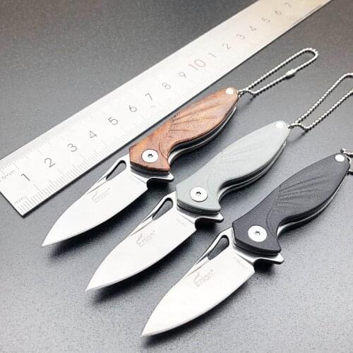 Enlan EW148 Small Folding Knife 12C27 Blade G10 Handle Outdoor Camping Hunting Cuting Tool Key Chain Pocket Mini Portable Knife