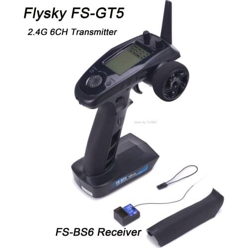 Flysky FS-GT5 FS GT5 2.4G 6CH Transmitter with FS-BS6 Receiver Built-in Gyro Fail-Safe for RC Car Boat Remote control