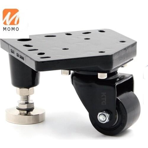 Black coated nylon PA6 wheel fixed leveling adjustable height castor wheel