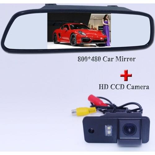 Kit for AUDI A6L original car rear reversing caemra with car display monitor with 4.3" lcd screen and 4 ir lights