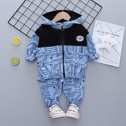 Toddler Baby Boy Sport Clothes Set Hooded Cotton Coat+Pant 2PCS Casual Clothing Suit 2021 Spring Autumn Child Tracksuits Clothes