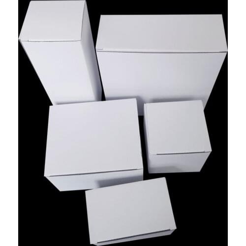 10Pcs 7 Sizes White Kraft Paper Box 3-Layer Corrugated Box Rectangle Gift Packaging Boxes Business Box Mailer Cardboard Carton