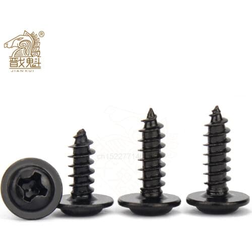 Hardware Black Screw PWA Cross Round Head With Cushion Self-tapping Screw Pan Head M1.4 M1.7 M2 M2.3 M2.6 M3 M3.5 M4