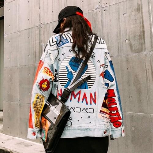 2020 Jacket Denim 2020 Fashion Loose Real Shot For Men And Women Free Shipping Spring/autumn Printing