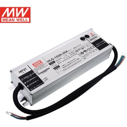MEAN WELL LED Power Supply HLG-150H-20A 20V Adjustable LED driver 110V/220V AC to 20V DC 7.5A 150W waterproof IP65 Transformer