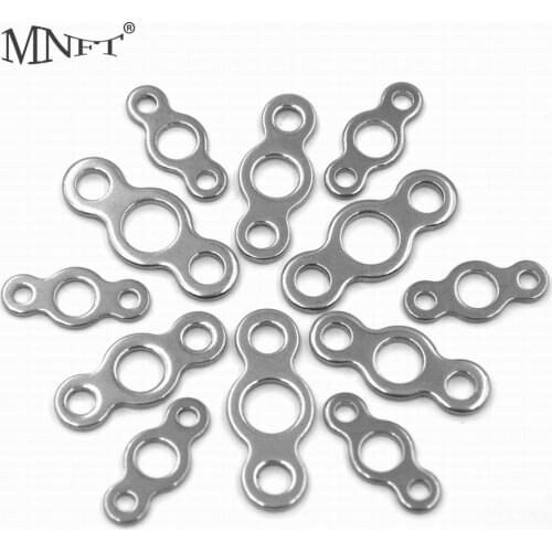 MNFT 60Pcs Treble Fishing Ring Stainless Steel Seamless Connector Fishing Jigging Three Holes Ring Hook Tools